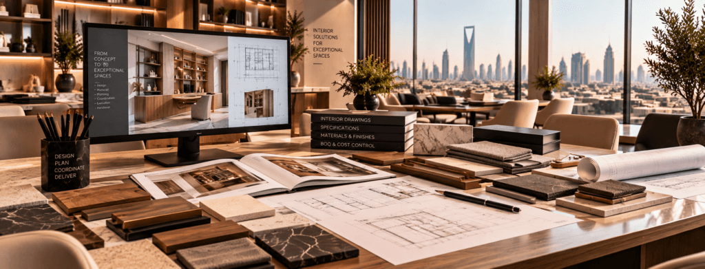 Interior design drawings and documentation coordination