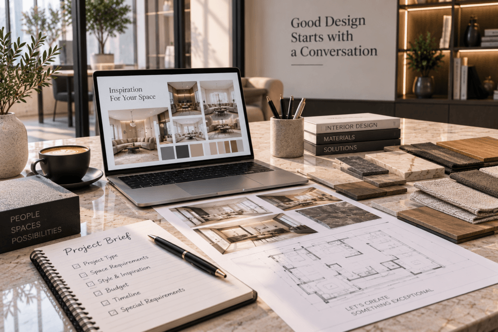 Interior design consultation and project brief for a Riyadh interior design project