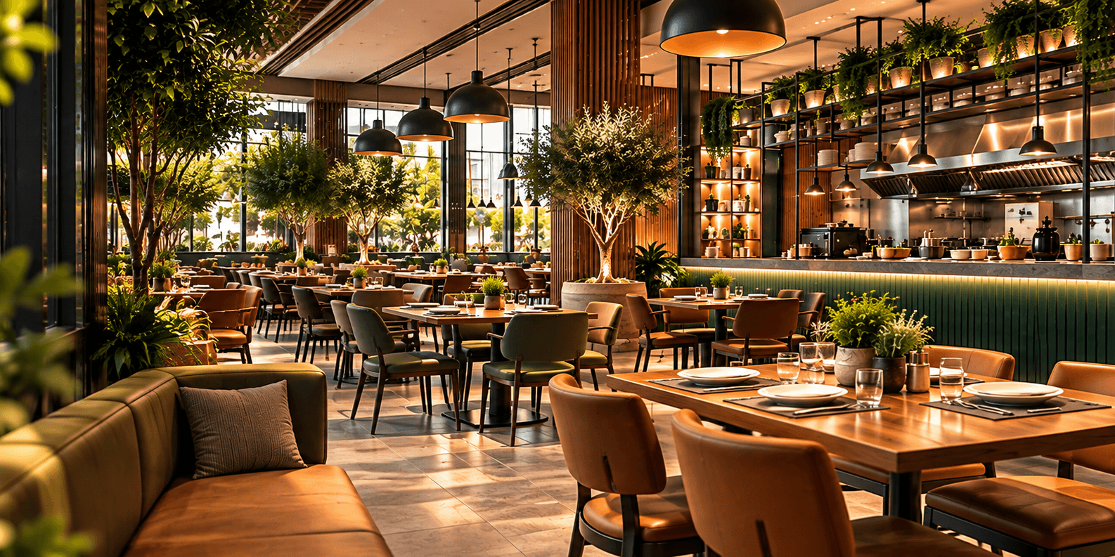 Modern restaurant interior design and fit-out in Riyadh, Saudi Arabia.