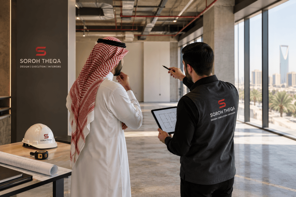 Interior site assessment and space evaluation in Riyadh by Soroh Theqa