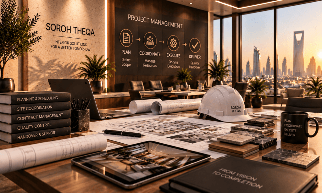Interior project coordination and planning services in Riyadh by Soroh Theqa