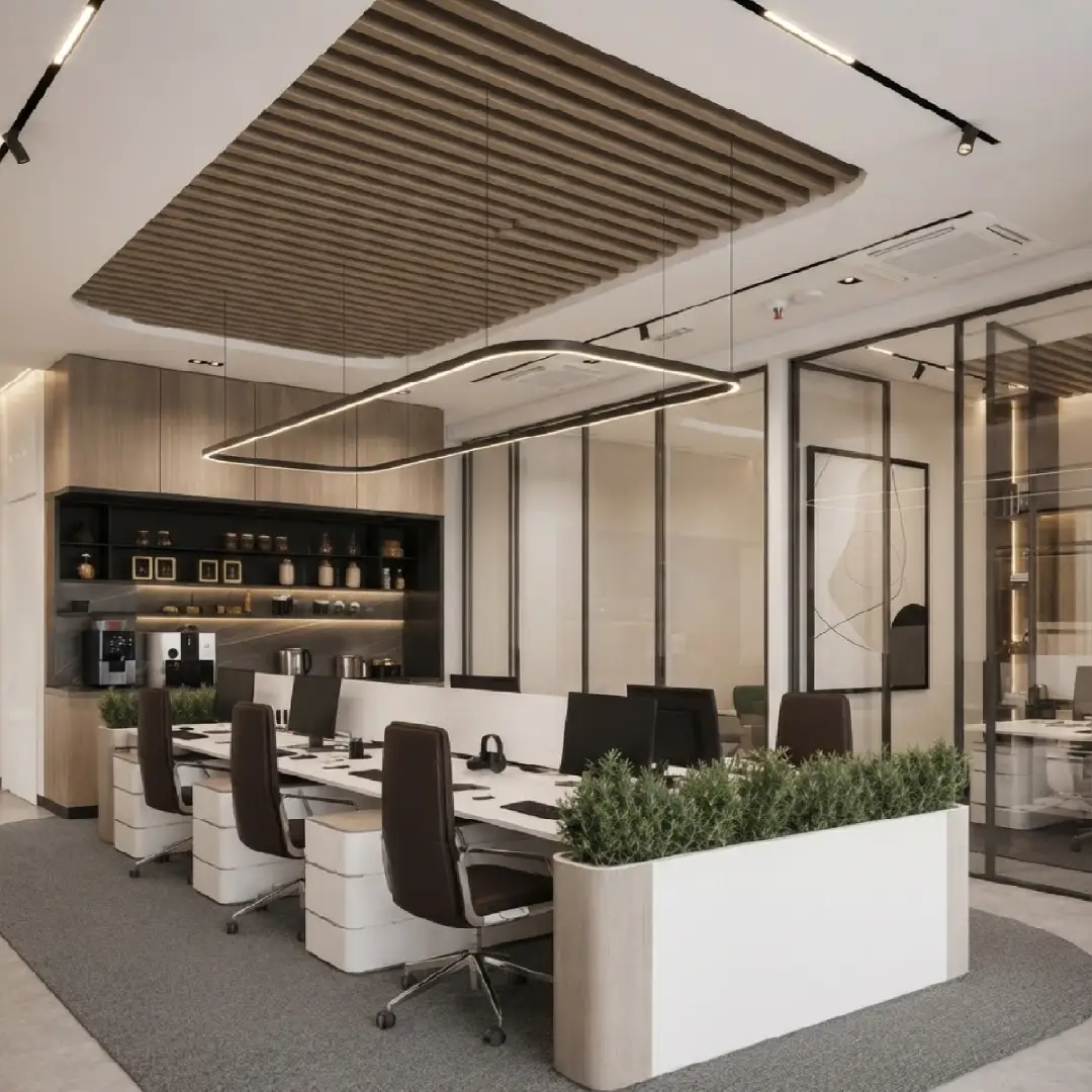 Modern open plan office interior design in Riyadh